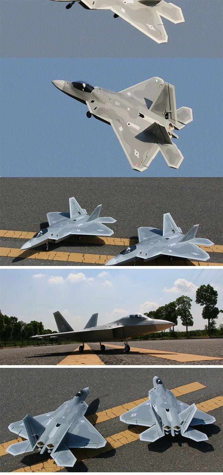 F22 64mm Ducted Remote-Controlled Model Aircraft CNC Shock Absorbing Landing Gear With Flap Fixed Wing Raptor Fighter F-22