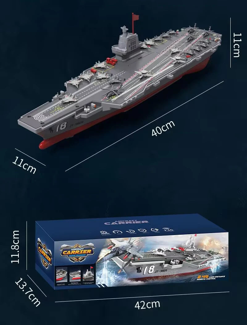 RC Warship 26.7 inch(68CM) Super Long Hull RC Boat Charging Military Children's Toy boy Electric Toy Ship Aircraft Carrier Warsh