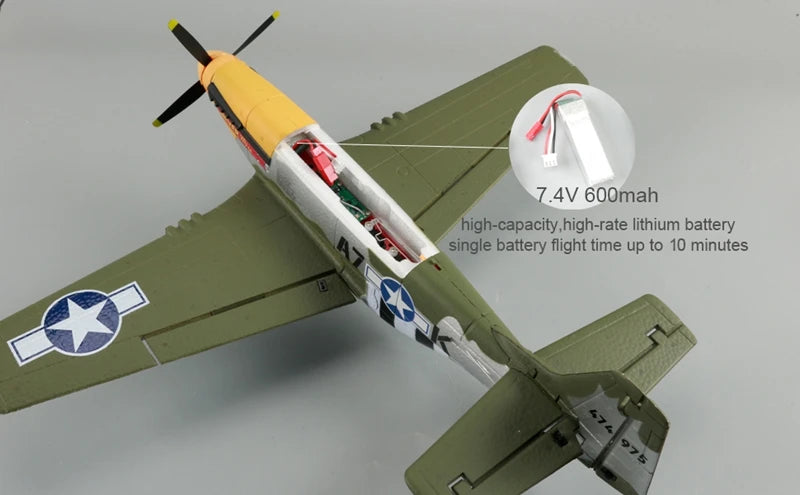 RC Plane 5CH 3D/6G Fixed-wing RC Airplane P51D Mustang RTF for Adults Beginners Easy to Fly Removable Brushless Fighter Helicopt