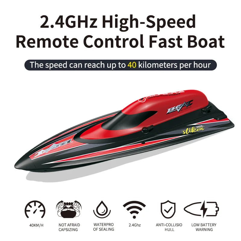 TX766 Brushless RC Boat 40km/h High Speed Big Power Waterproof Electric Toy Boat Model Low Battery Reminder Metal Rudder Gifts