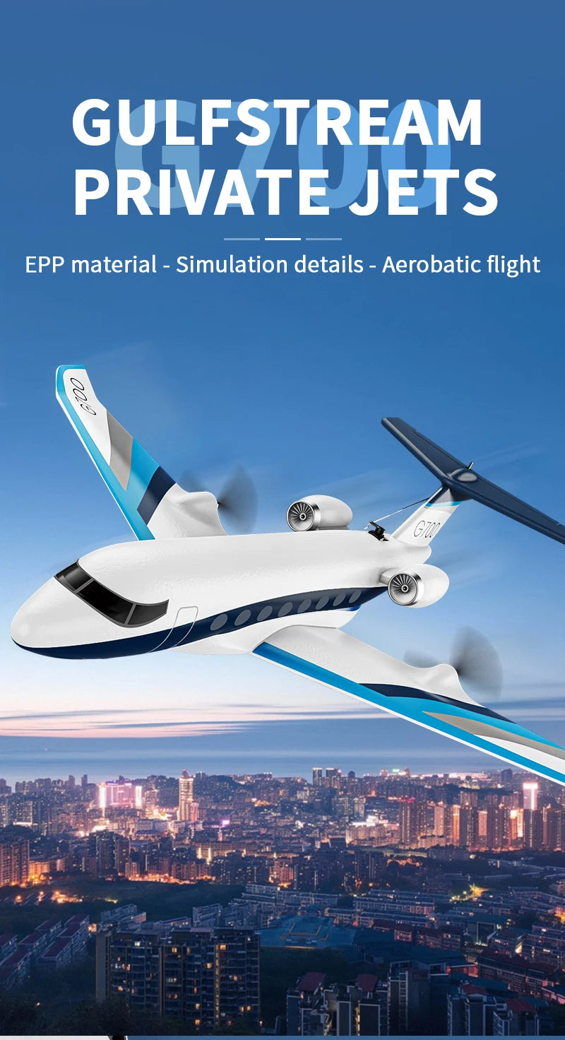 G700 Rc Plane Z67 Fixed-wing Rc Airplane Foam Toy Gulfstream 3-channel G700 Private Double Motor Control Airplane Model Gifts