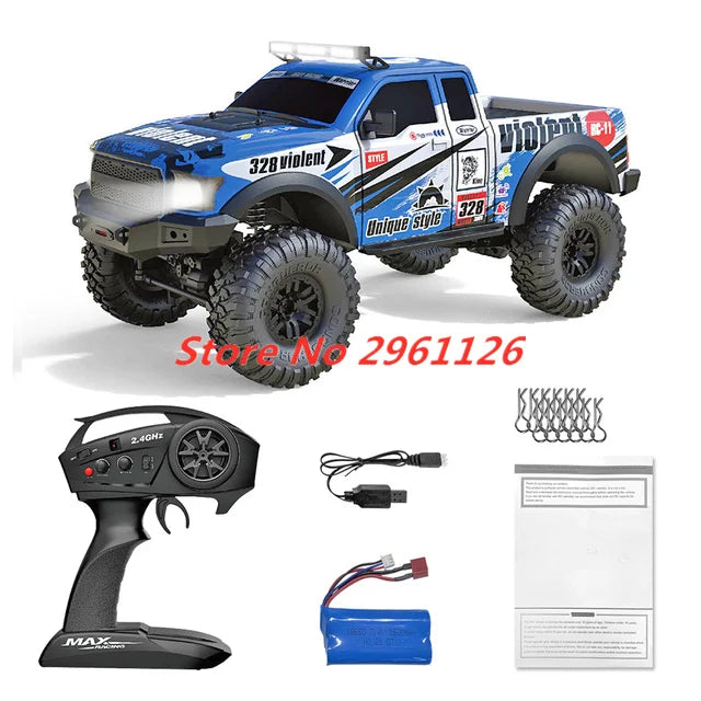 47CM Large RC Climbing Car 4WD 2.4G 1:10 Full Scale Multi-terrain Driving Remote Control Car Full Proportional Rock Crawler Toy