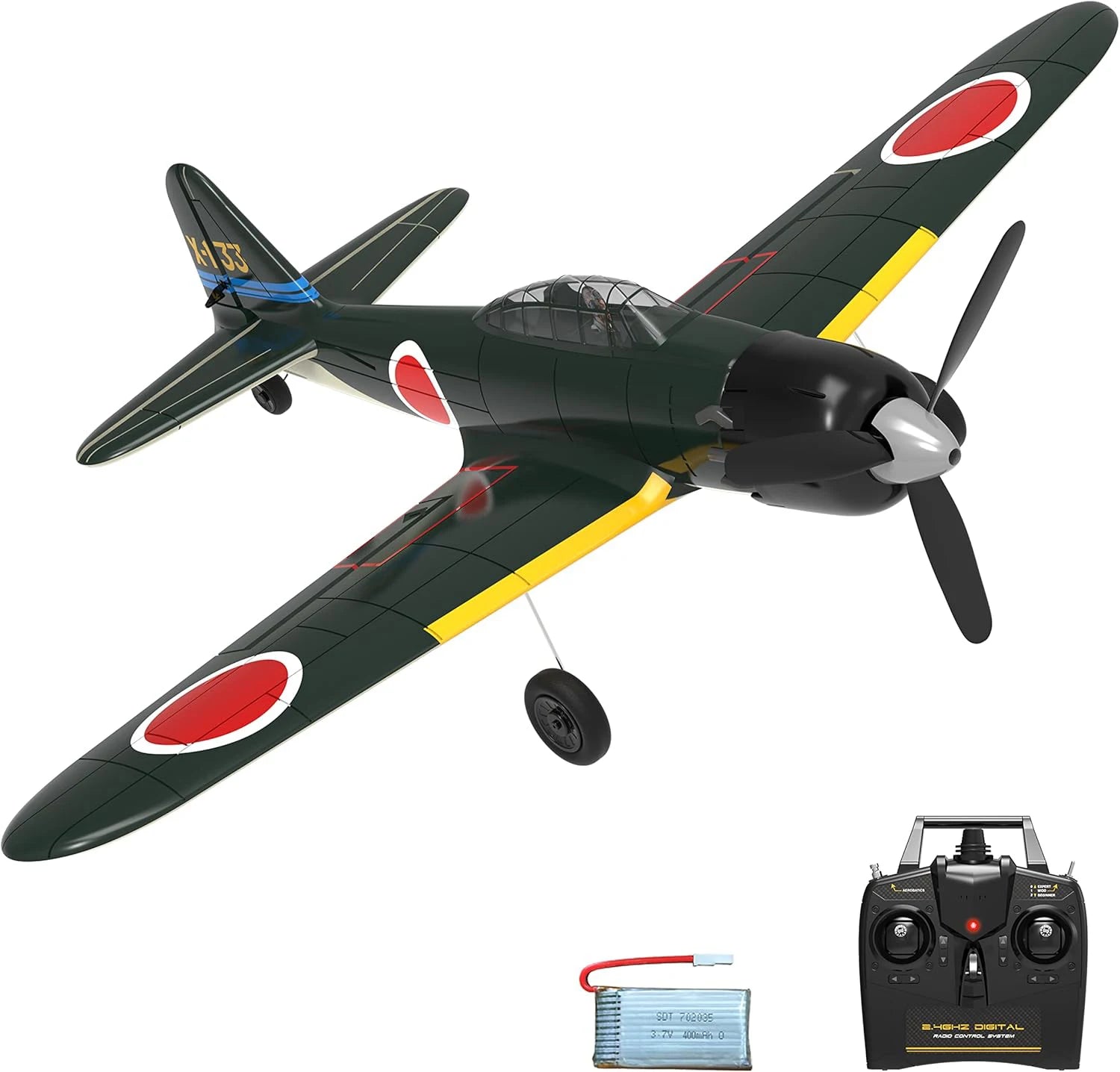 Zero RC Plane 2.4G 4CH Remote Control Airplane EPP 400mm Wingspan 6-Axis Aerobatic RC Fighter 761-15 RTF Plane