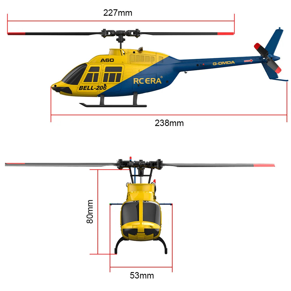 RC ERA A60 4CH Helicopter 1/42 BELL-206 Optical Flow Positioning 120M 6-Axis Gyro RC Plane