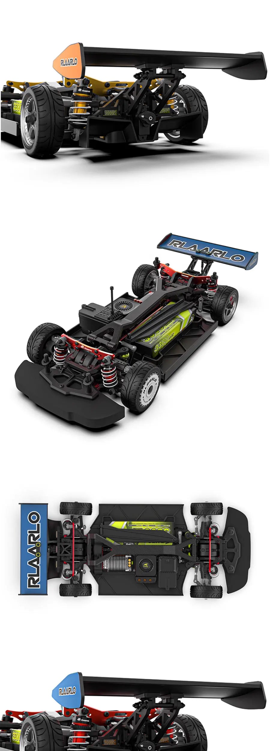 RLAARLO RC Cars AK-787 Flat Sports Car 1:10 Carbon Fiber Brushless Electric Professional Speed Racing Simulation Model Car Gift