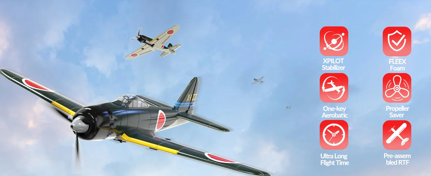Zero RC Plane 2.4G 4CH Remote Control Airplane EPP 400mm Wingspan 6-Axis Aerobatic RC Fighter 761-15 RTF Plane