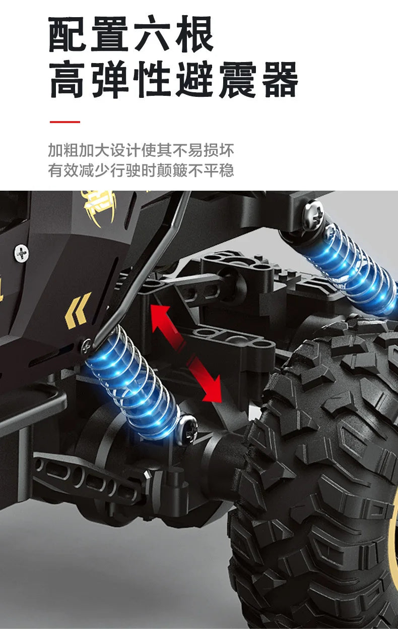 RC Car 1:12 2.4G  Alloy 6 Wheels Remote Control Car 4WD RC Off-Road Truck High Speed Electric All Terrain Climbing Toy Gift