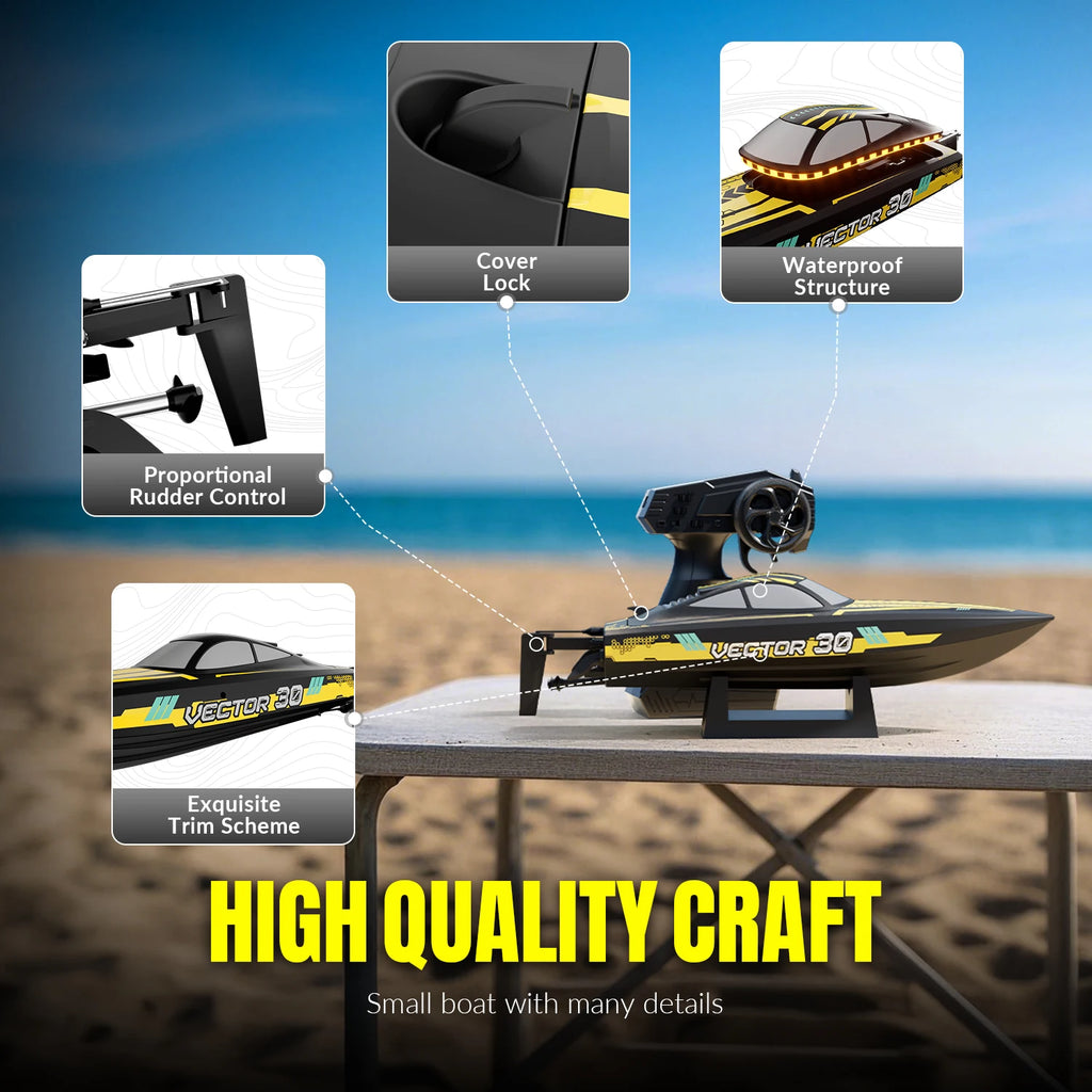 RC Boat 2.4G Full Proportional Remote Control Racing Boat Model Waterproof in Pool RC Ship Toys