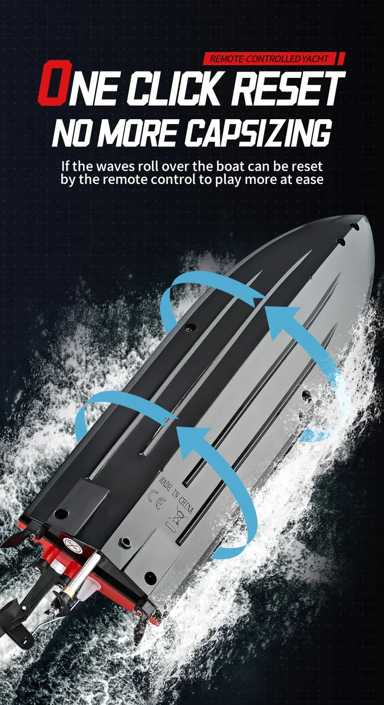 RC High-Speed Boat 25Km/h 2.4G Waterproof Remote Control Boats Ship Speedboats Remote Control Outdoor Toys for Kids Adult Gifts