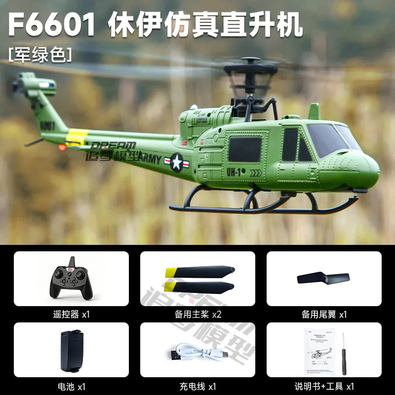 RC UH-1 Huey Helicopter, 4-Channel, Optical Flow Positioning, Altitude Hold, Easy One-Key Flight for Beginners