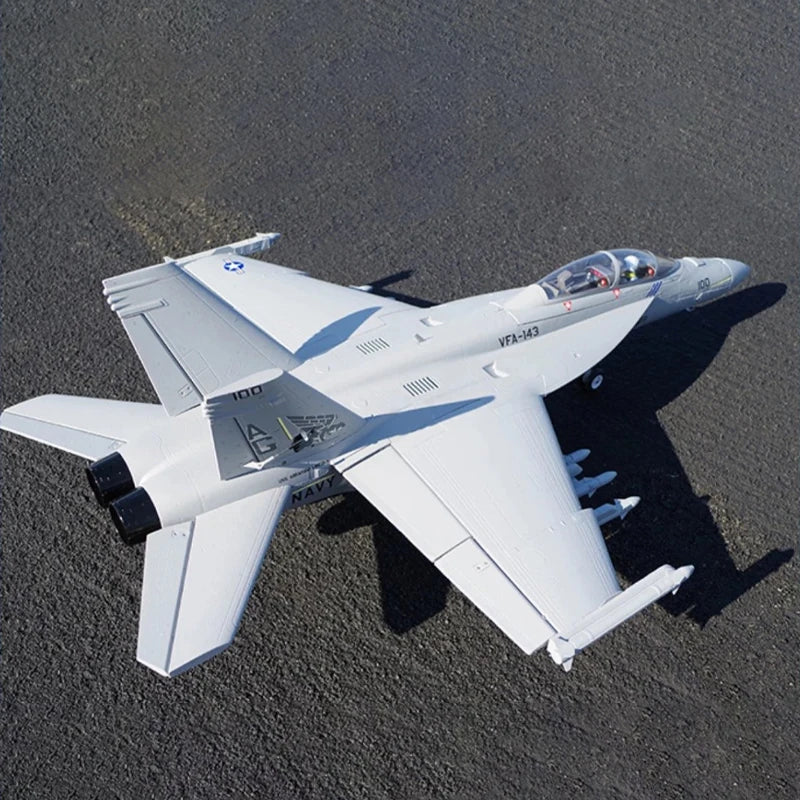 FMSRC RC Airplane 70mm F18 F/A-18F Super Hornet V2 Ducted Fan EDF Jet Scale Model Plane Aircraft PNP 6S 6CH with Retracts Flaps