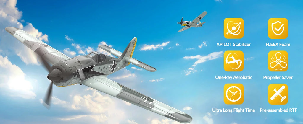 VOLANTEX RC FW190 Fighter Toy Set Ready to Fly Remote Control Airplane Kids Boys