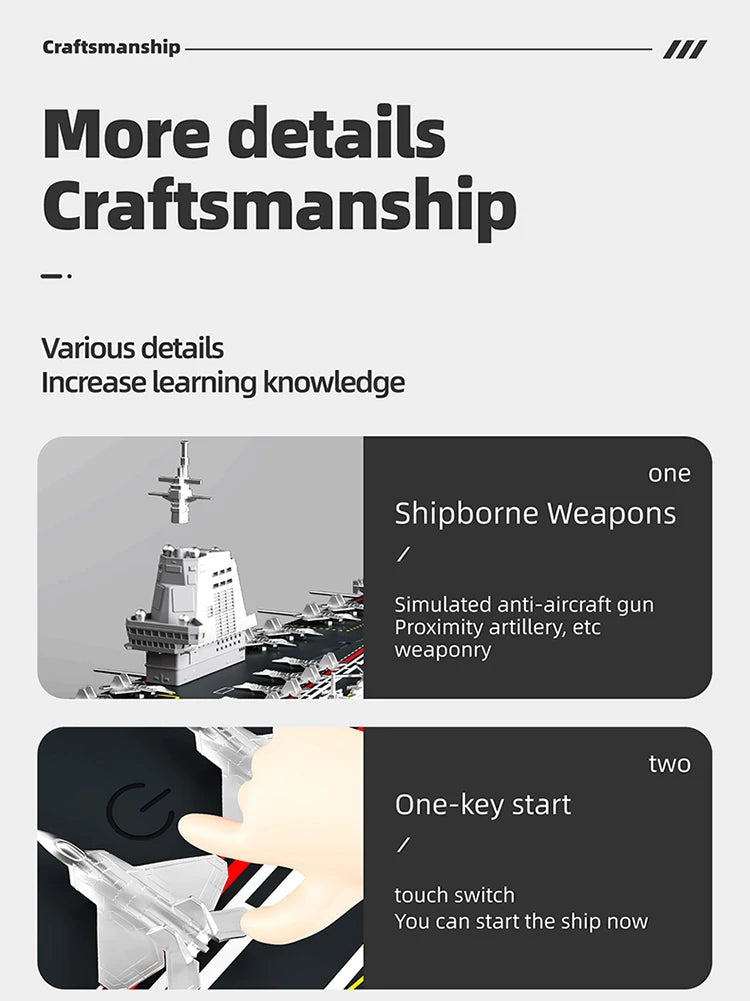 RC Warship 26.7 inch(68CM) Super Long Hull RC Boat Charging Military Children's Toy boy Electric Toy Ship Aircraft Carrier Warsh