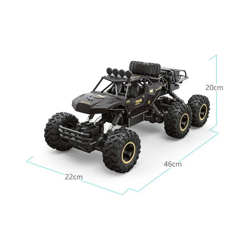 RC Car 1:12 2.4G  Alloy 6 Wheels Remote Control Car 4WD RC Off-Road Truck High Speed Electric All Terrain Climbing Toy Gift