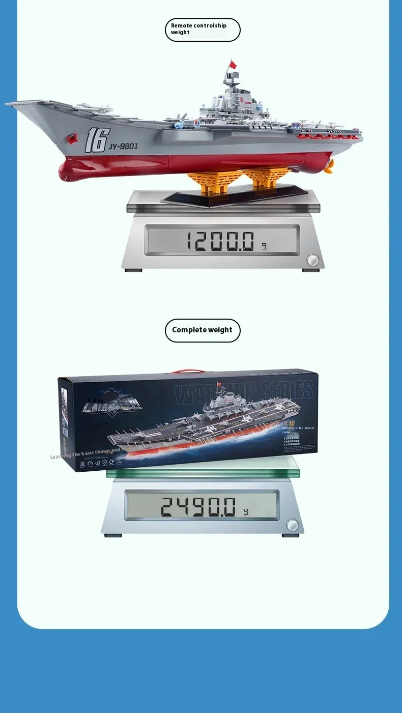 60CM Large RC Ship Simulation Destroyer Model Summer Water Spray Outdoor Toy For Kid Long Range Remote Control Ship Boy Gift