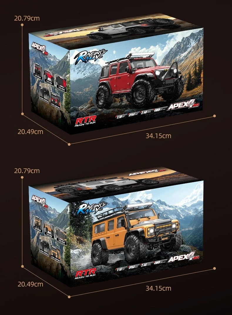 HB HuangBo RC Car RTR 1/16 Scale 4WD Off-Road Crawler Car Full Proportional Remote Control Electric Toy for Adults and Kids